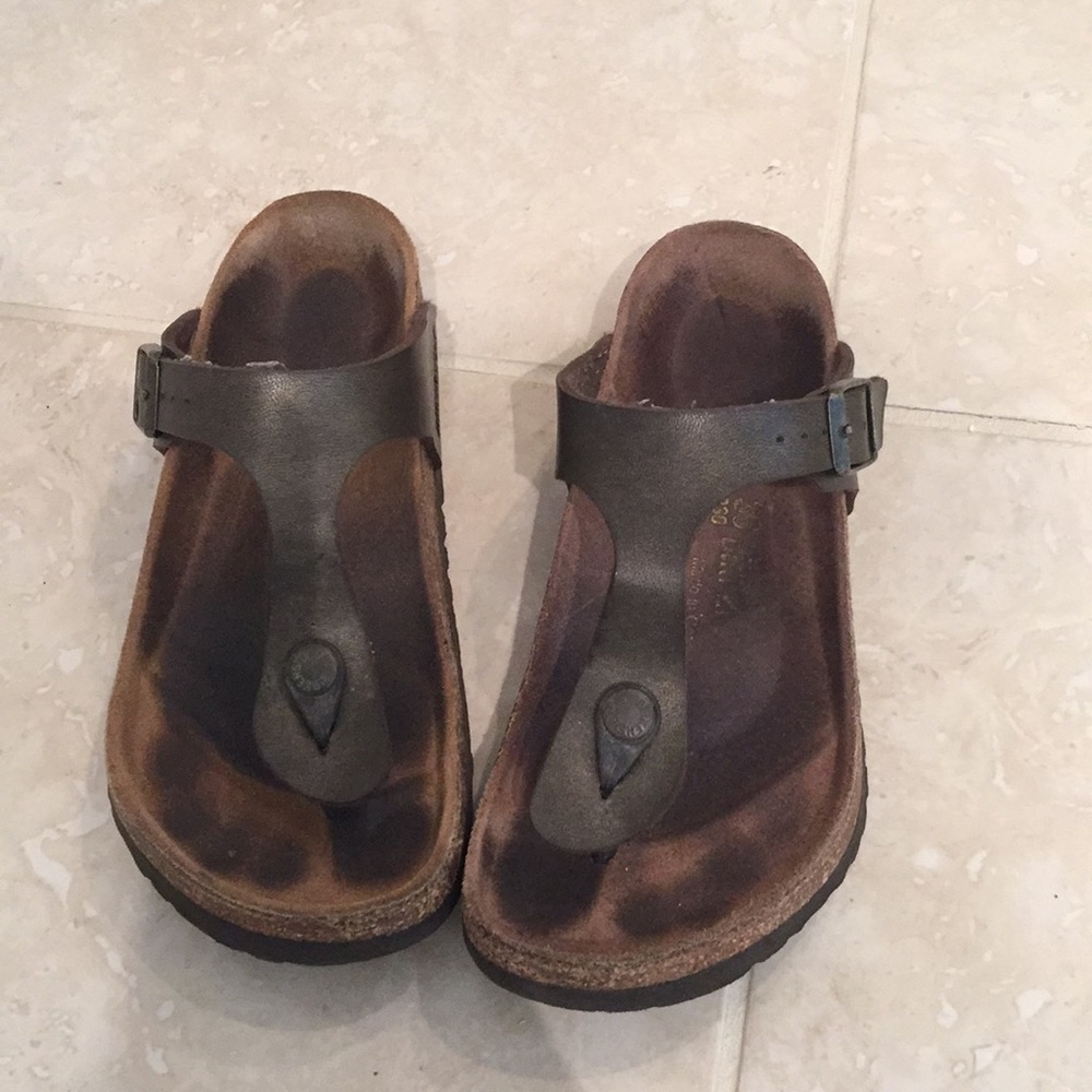 Birkenstock shoes with brown leather